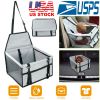 Dog Booster Car Seat Foldable Dog Booster Seat Pet Travel Carrier w/ Clip-on Safety Leash Zipper Storage Pocket for Small Medium Pets Up to 20Lbs